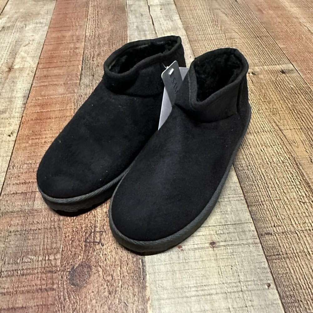 Samilor black slip on ankle boots women's 5